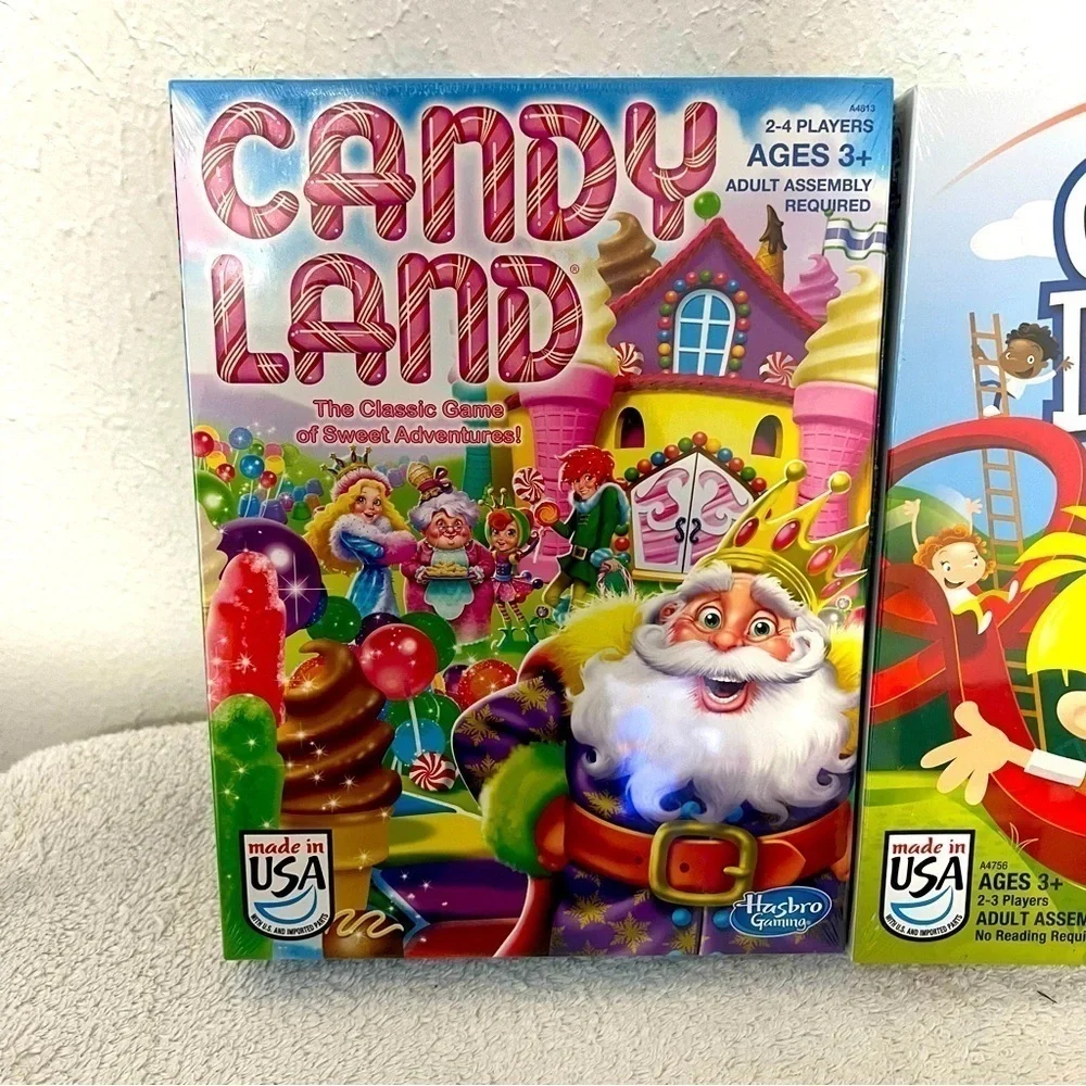 Bundle of (2) Board Games Chutes and Ladders and Candy Land Hasbro Ages 3+ New